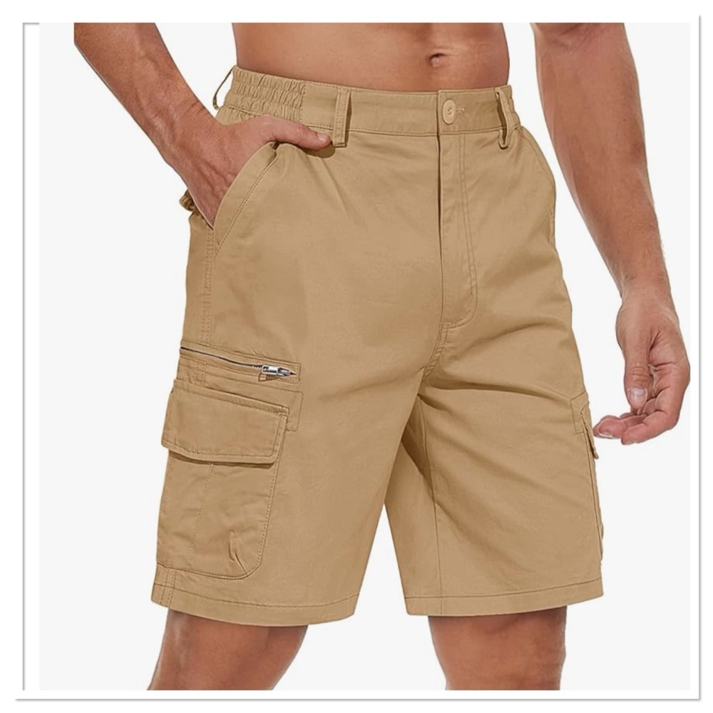 Men's Cargo Short 7 Pockets, Elastic Waist, NWT, Size 34